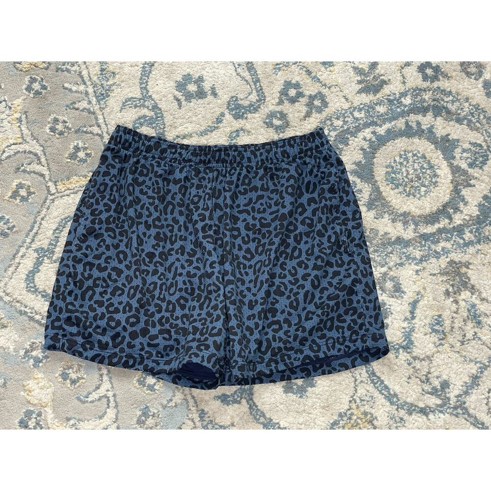 Nice Laundry Mesh Shorts Lined Mens Medium Blue Leopard Print Preppy